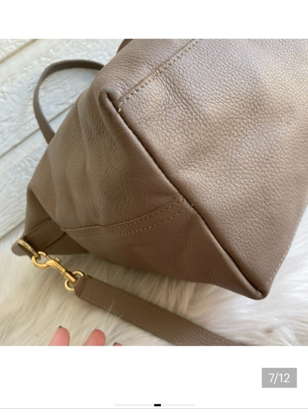 Cuyana Easy System Double Strap Laptop Tote Tan Crossbody - Picture 6 of 12